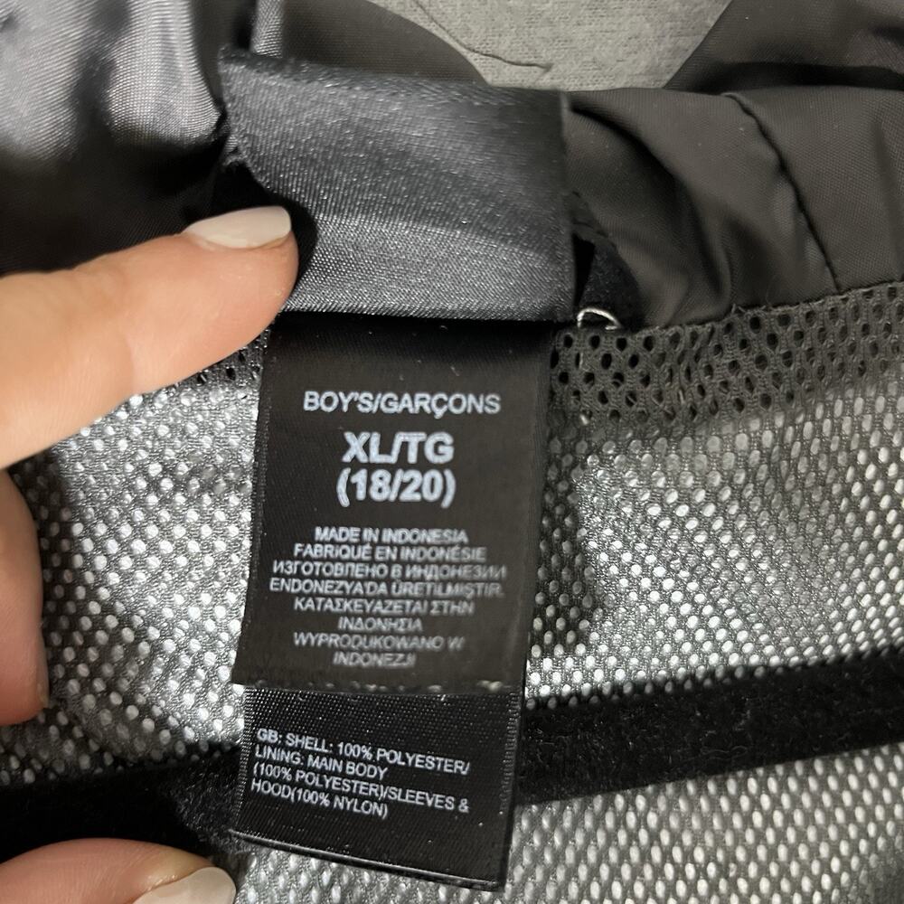 North Face Hyvent Jacket Boys XL 18/20 Black, Mesh Lined, Hood, Full Zip 3 In 1 - Picture 9 of 12